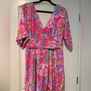 Lilly Pulitzer Vibrant Pink Tropical Romper
